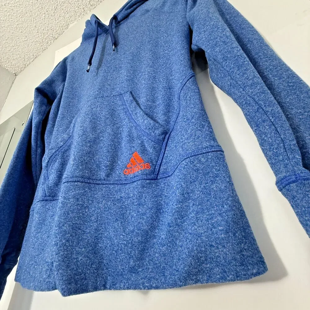 Adidas Hoodie Mens M Blue Pullover Sweatshirt Athletic Kangaroo Pocket